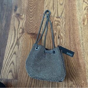 NWT Badgley Mischka Rhinestone Crystal Purse Micro Bag Black Silver